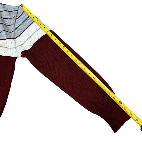 Vintage Andrew St John Long Sleeve V Neck Sweater Striped, Large - Picture 11 of 12